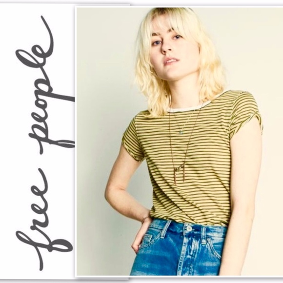 Free People Tops - We the Free People Fall Stripe Short T Shirt L